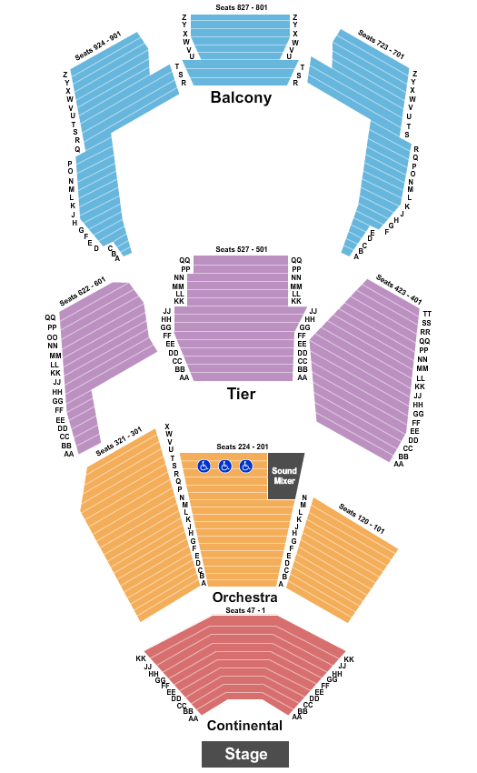 BJCC Concert Hall Six Seating Chart